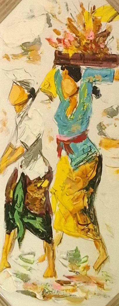 Colorful illustration of a person on horseback with a fiery headpiece, possibly from a traditional or fantasy context.